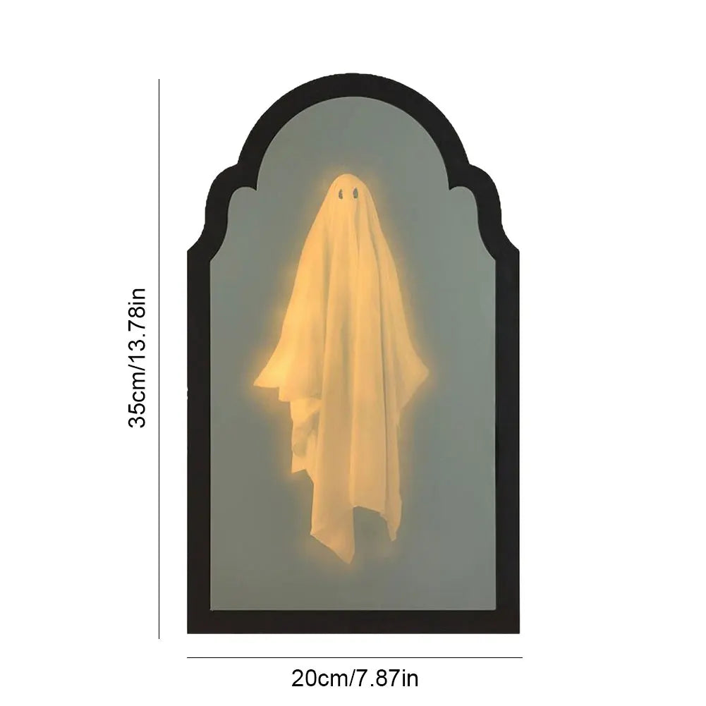 2025 Novelty Halloween Ghost Mirror with Creepy Eyes Night Light Halloween Ghostmirror Spooky Halloween Haunted House Decor