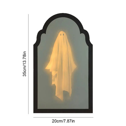 2025 Novelty Halloween Ghost Mirror with Creepy Eyes Night Light Halloween Ghostmirror Spooky Halloween Haunted House Decor