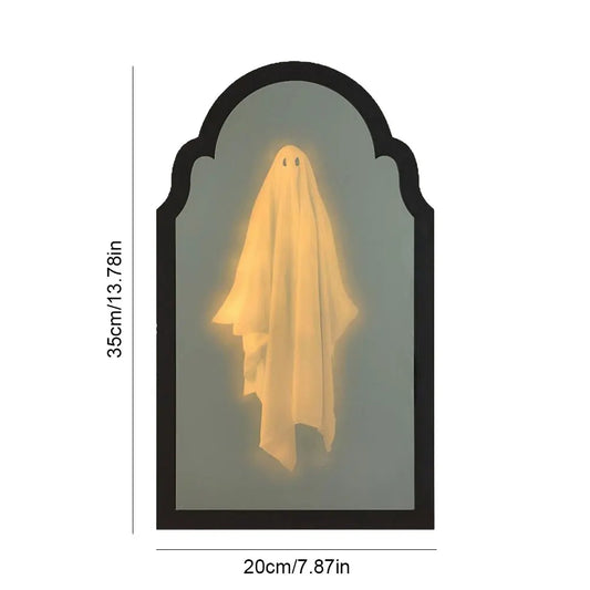 2025 Novelty Halloween Ghost Mirror with Creepy Eyes Night Light Halloween Ghostmirror Spooky Halloween Haunted House Decor