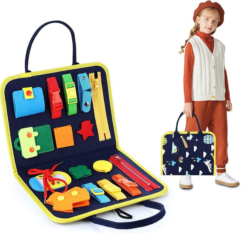 New Busy Book Children'S Busy Board Dressing and Buttoning Learning Baby Early Education Preschool Sensory Learning Toy