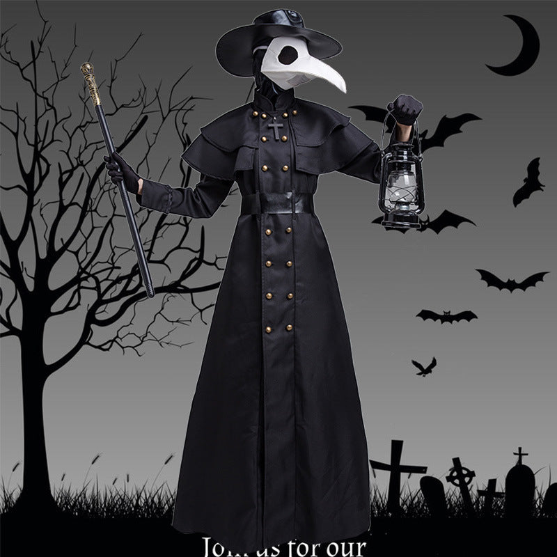 Halloween Medieval Steam Punk Plague Doctor Costume Beak Crow Long Mouth Mask