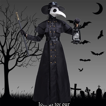 Halloween Medieval Steam Punk Plague Doctor Costume Beak Crow Long Mouth Mask