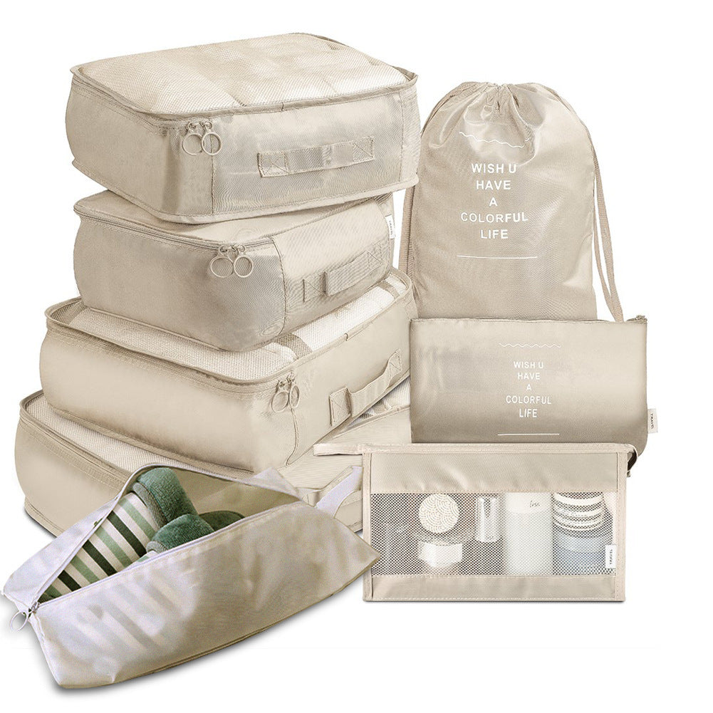 8-Piece Set Luggage Divider Bag Travel Storage Clothes Underwear Shoes Organizer Packing Cube Bag