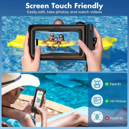 Floating Waterproof Phone Pouch, IPX8 Waterproof Phone Case Dry Bag Kayak/Beach/Cruise Travel Essentials,For Iphone, Samsung