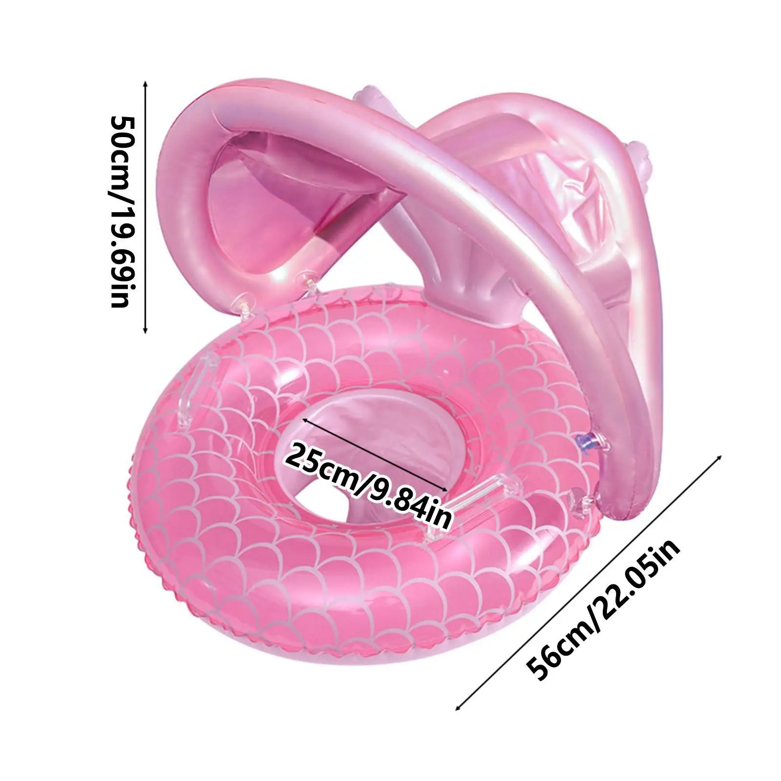 Kid Pool Toys Inflatable Swimming Ring Toys Pool Float Inflatable with Canopy for Boys Girls for Home Outdoor Lake River