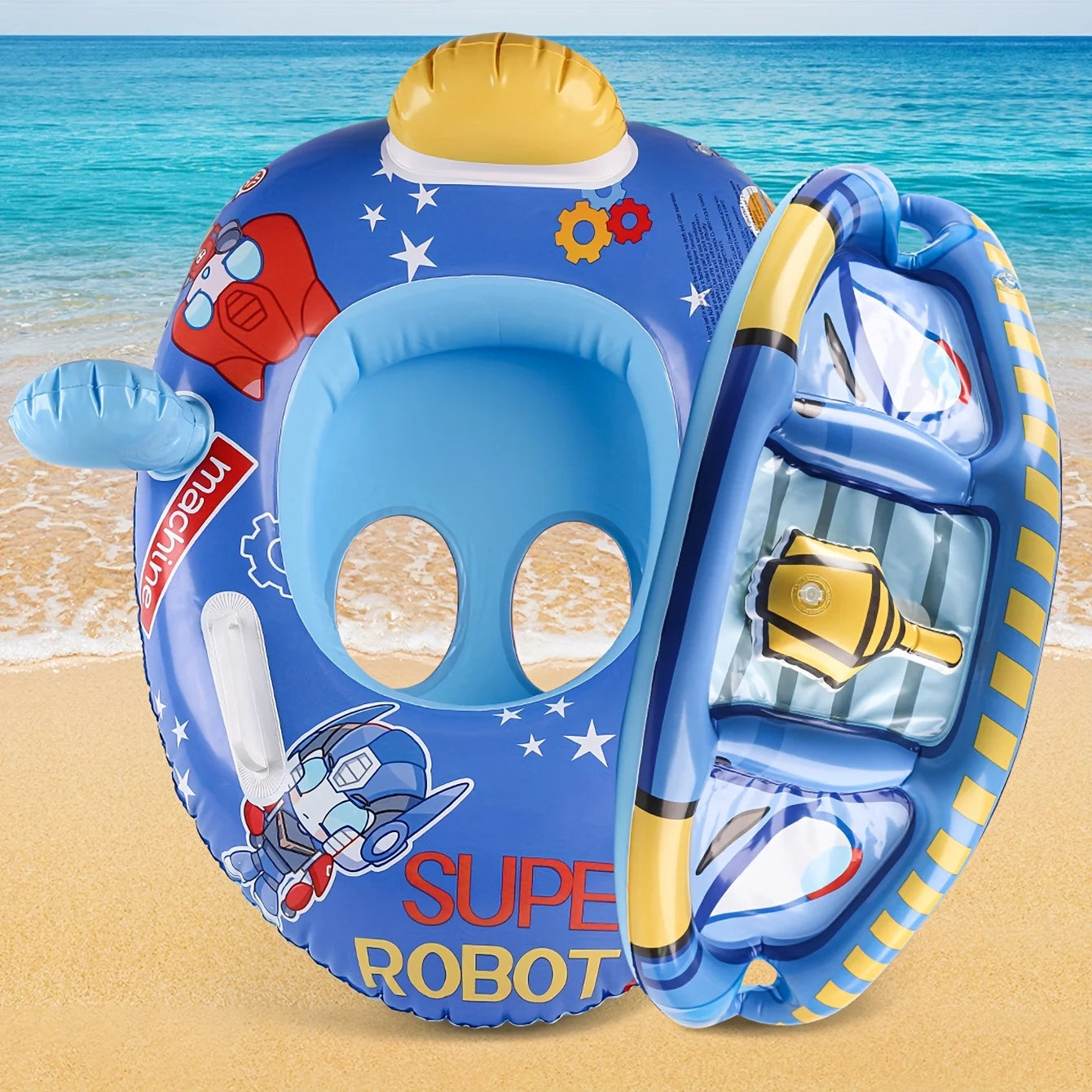 1PC Thickened Canopy Float Seat with Grip Handles - Ergonomic Armpit Design for Ultimate Water Relaxation, Party Essential