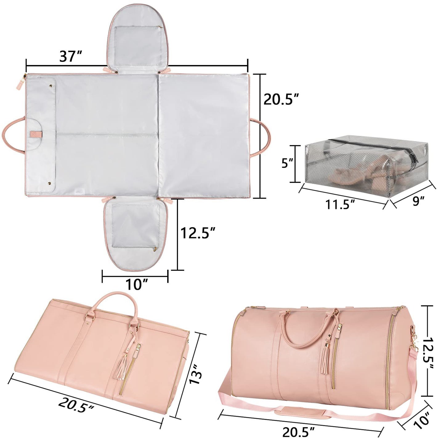 Large Capacity Travel Duffle Bag Women'S Handbag Folding Suit Bag Waterproof Clothes Totes