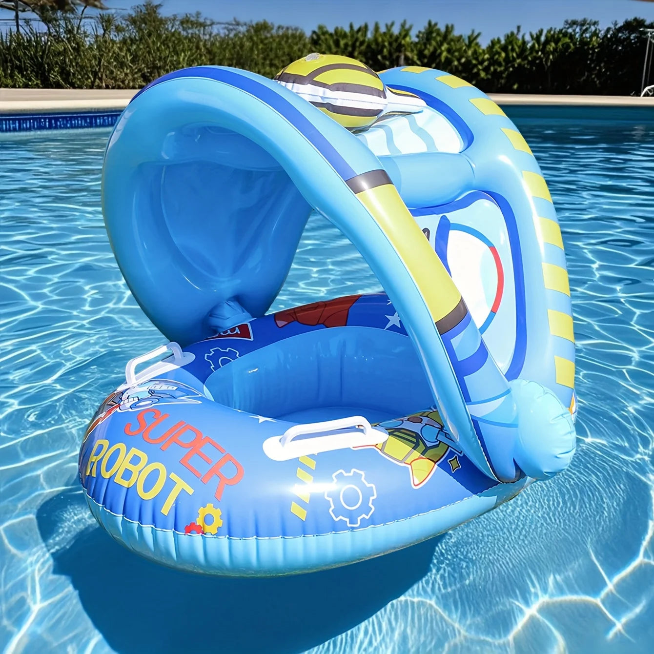 1PC Thickened Canopy Float Seat with Grip Handles - Ergonomic Armpit Design for Ultimate Water Relaxation, Party Essential