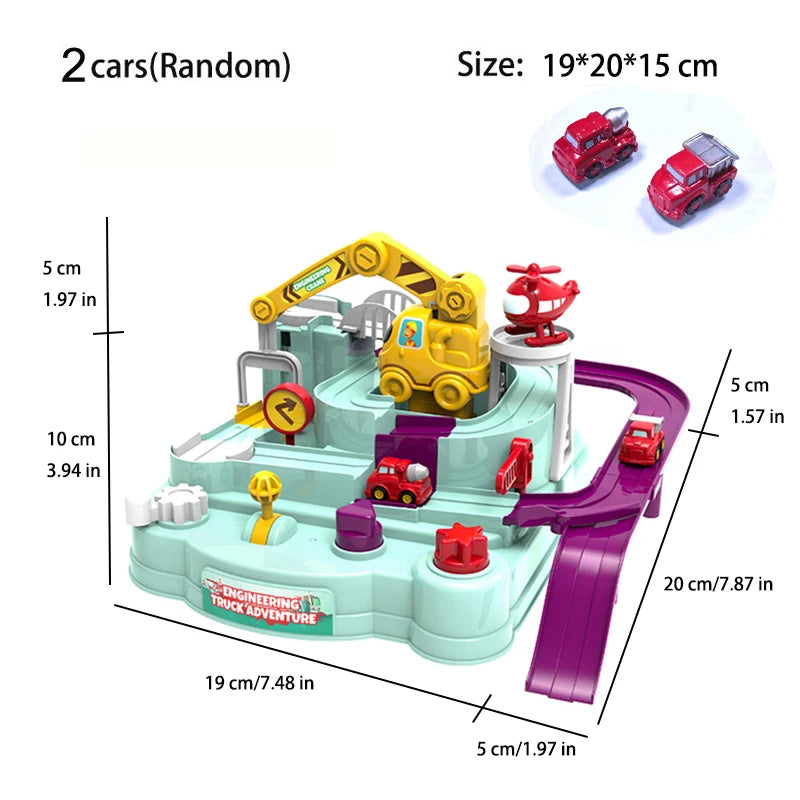 Racing Rail Car Track Adventure Game Educational Toys Children Brain Mechanical Interactive Train Model Animals Space Rocket Toy