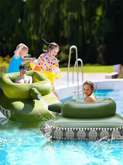 Army Tank Pool Float - Heavy Duty PVC Inflatable Mat for Adults & Kids (Camouflage)