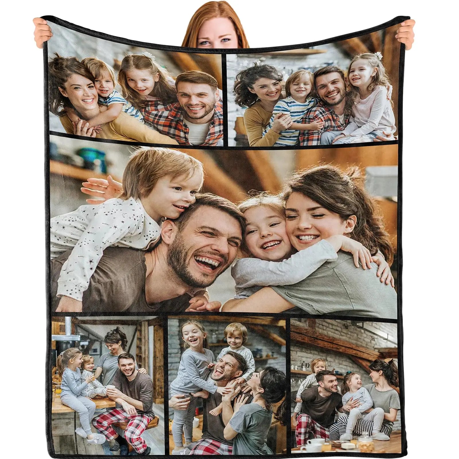 1Pc Customized Blanket Your Design Logo Family Photo Print Warm Smooth Blanket Custom for Lover Mom for Father' Day Gift Ideas