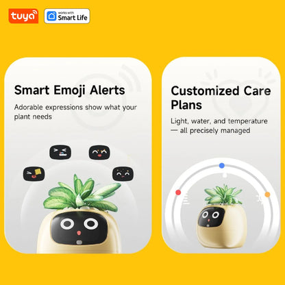 Gen2 Tuya Smart Pet Planter Robot Guidance on Plant Care with Emojis, Adorable Plant Companion with Rich Gesture Interaction, AI