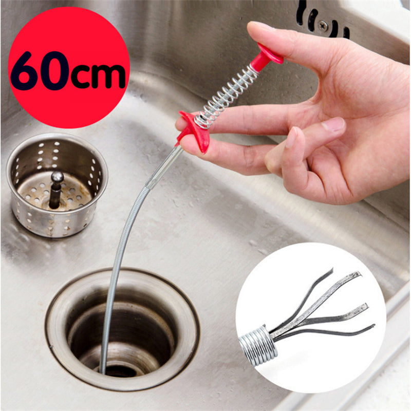 60CM Sewer Dredger Spring Pipe Dredging Tool Household Hair Cleaner Drain Clog Remover Cleaning Tools Household for Kitchen Sink Kitchen Gadgets