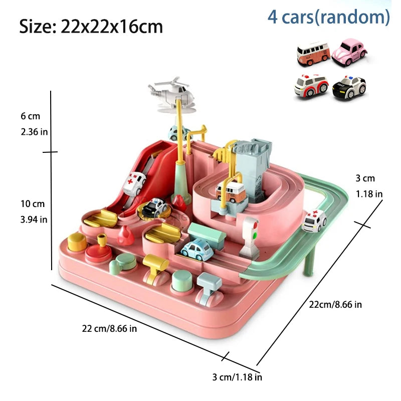 Racing Rail Car Track Adventure Game Educational Toys Children Brain Mechanical Interactive Train Model Animals Space Rocket Toy
