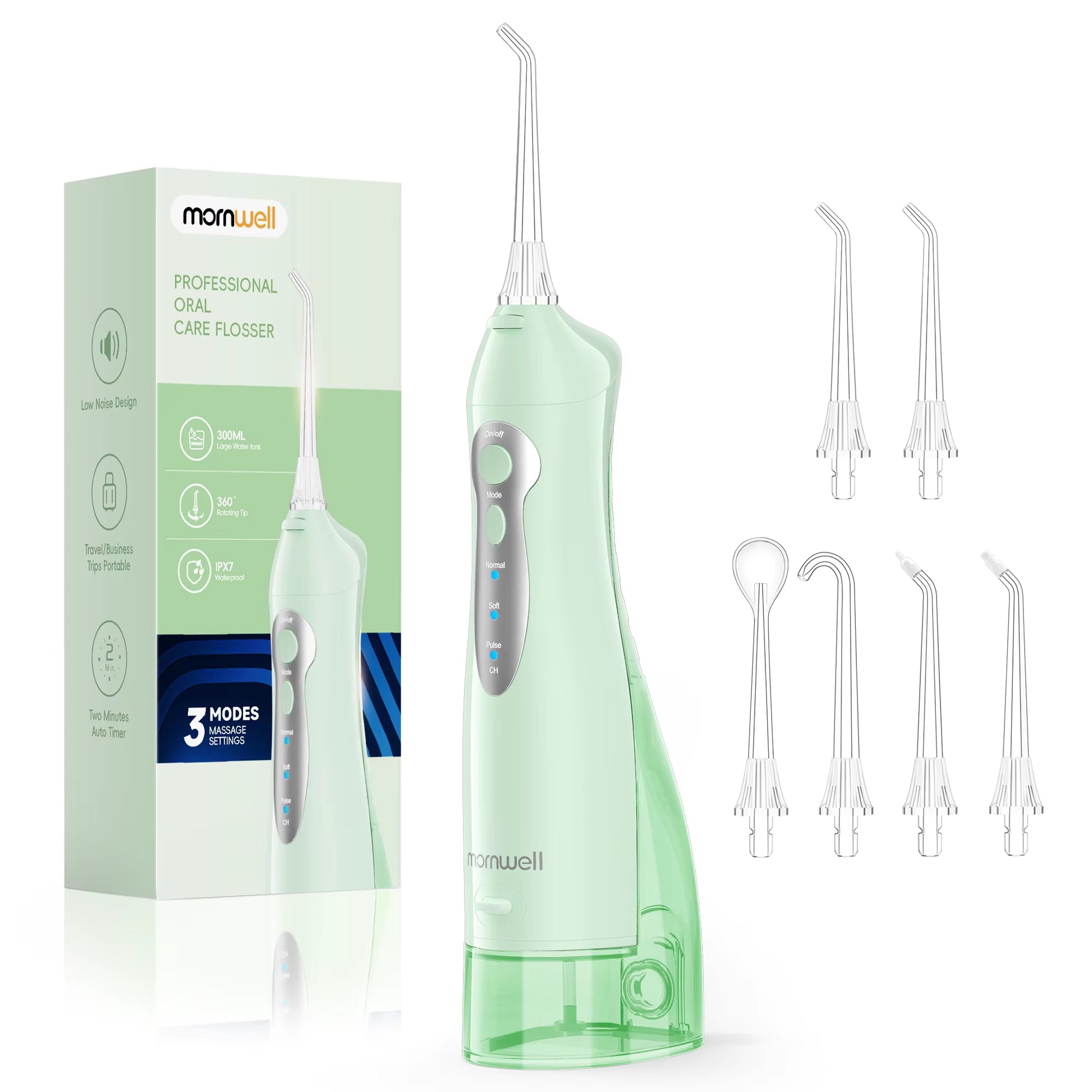 Water Flosser Teeth Picks 6 Jets 3 Modes Portable Cordless D52 Water Floss for Teeth Cleaner IPX7 Waterproof Oral Picks