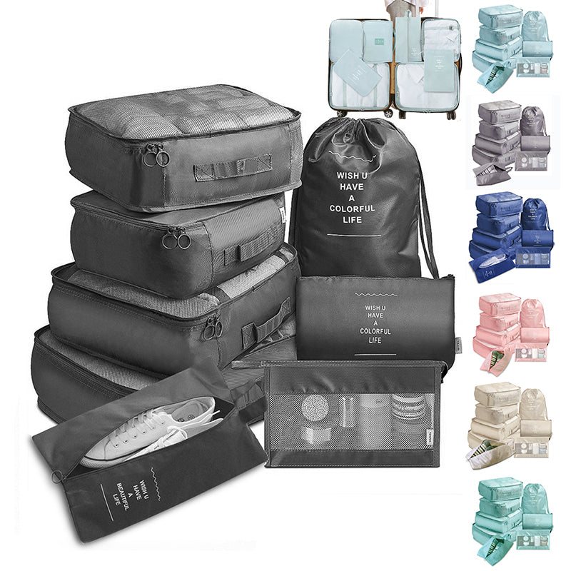 8-Piece Set Luggage Divider Bag Travel Storage Clothes Underwear Shoes Organizer Packing Cube Bag