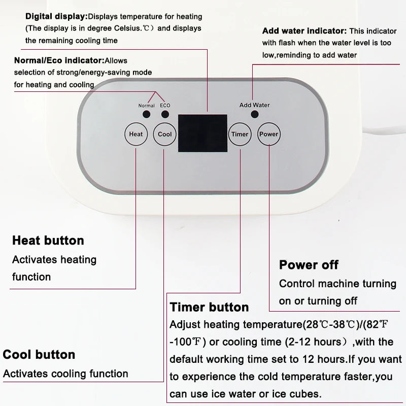 Cooling&Heating Water Circulation Bed Mattress Sleeping Pad Refrigeration Semiconductor Heat Dissipation Air Conditioning Fan