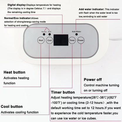 Cooling&Heating Water Circulation Bed Mattress Sleeping Pad Refrigeration Semiconductor Heat Dissipation Air Conditioning Fan