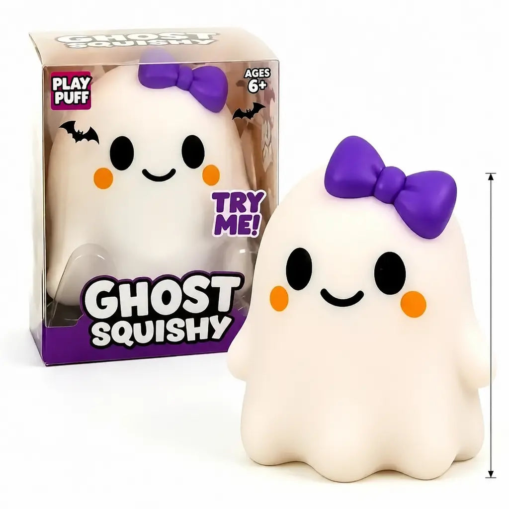 Ghost Squishy Stress-Relief Fidget Toy, Slow-Rising Sensory Squeeze Toy for Boys & Girls, Halloween Party Favor Gift