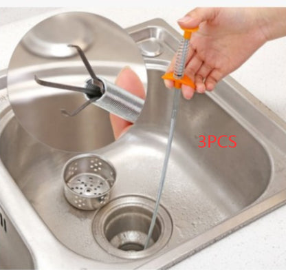 60CM Sewer Dredger Spring Pipe Dredging Tool Household Hair Cleaner Drain Clog Remover Cleaning Tools Household for Kitchen Sink Kitchen Gadgets