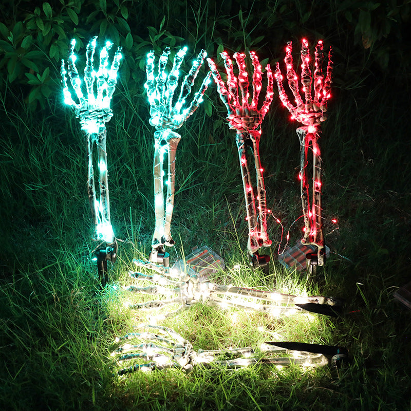 Halloween LED Light up Skeleton Arm Hand Halloween Party Outdoor Home Garden Yard Lawn Decoration Haunted House Horror Props Halloween Decorative — product image 6