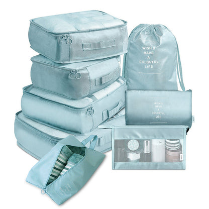 8-Piece Set Luggage Divider Bag Travel Storage Clothes Underwear Shoes Organizer Packing Cube Bag