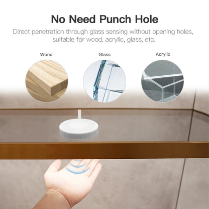 DC12V COB LED Light Strip with Dimmable Penetrable Wood Mirror Acrylic Wireless Touch Sensor Switch for Kichen Cabinet Decor
